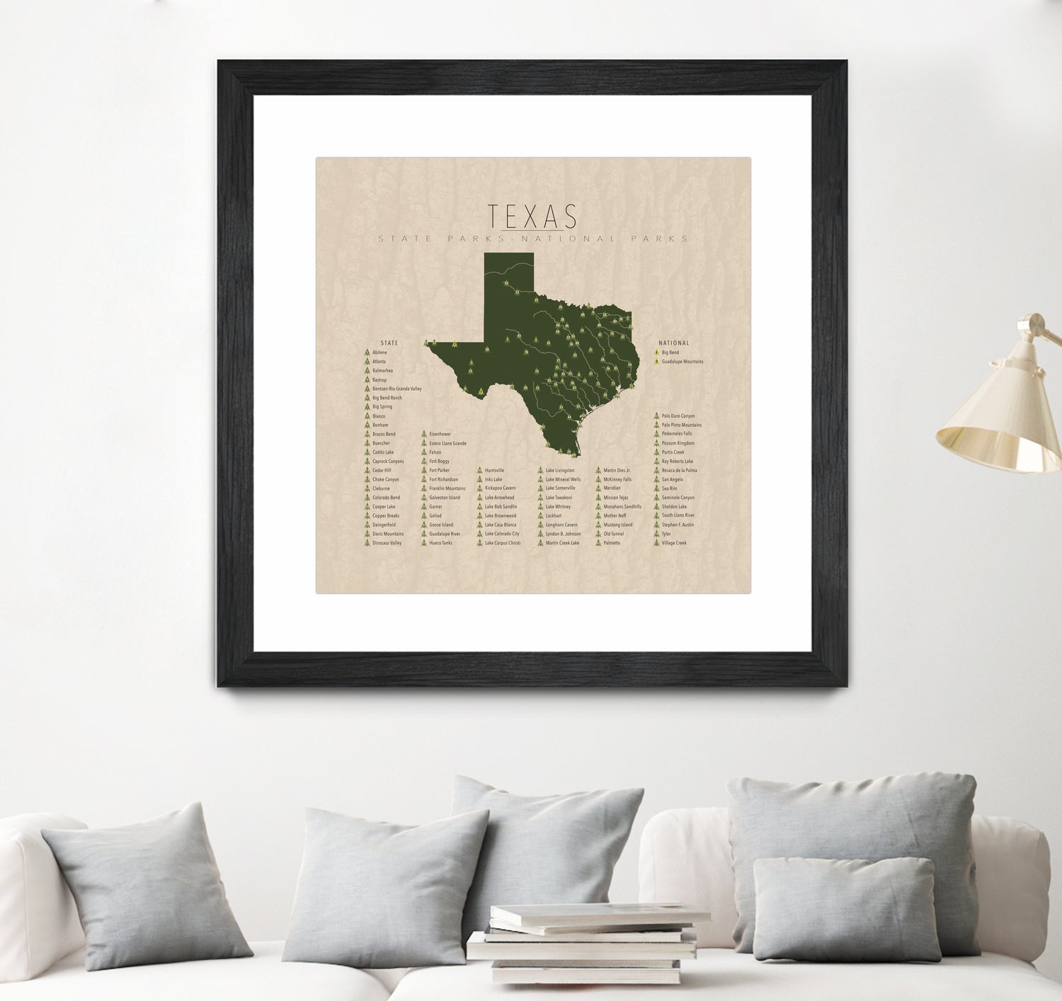 Texas Parks by Finlay McNevin on GIANT ART - green typography