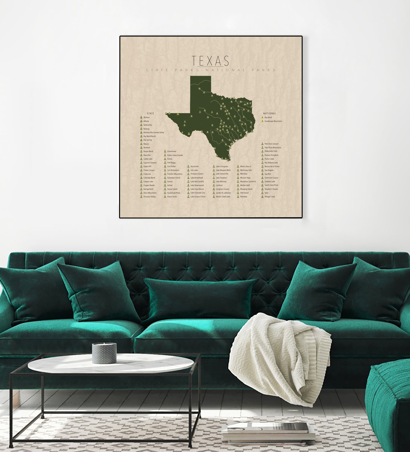 Texas Parks by Finlay McNevin on GIANT ART - green typography