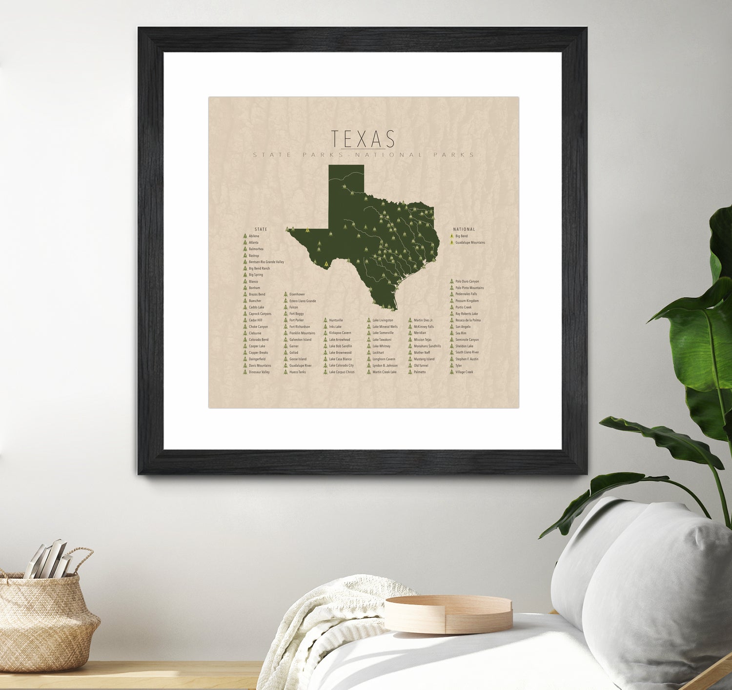 Texas Parks by Finlay McNevin on GIANT ART - green typography