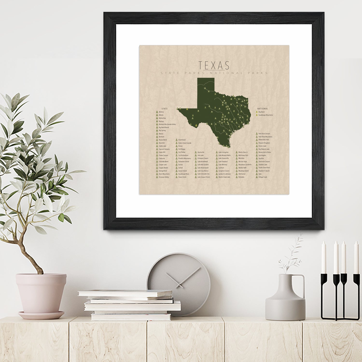 Texas Parks by Finlay McNevin on GIANT ART - green typography