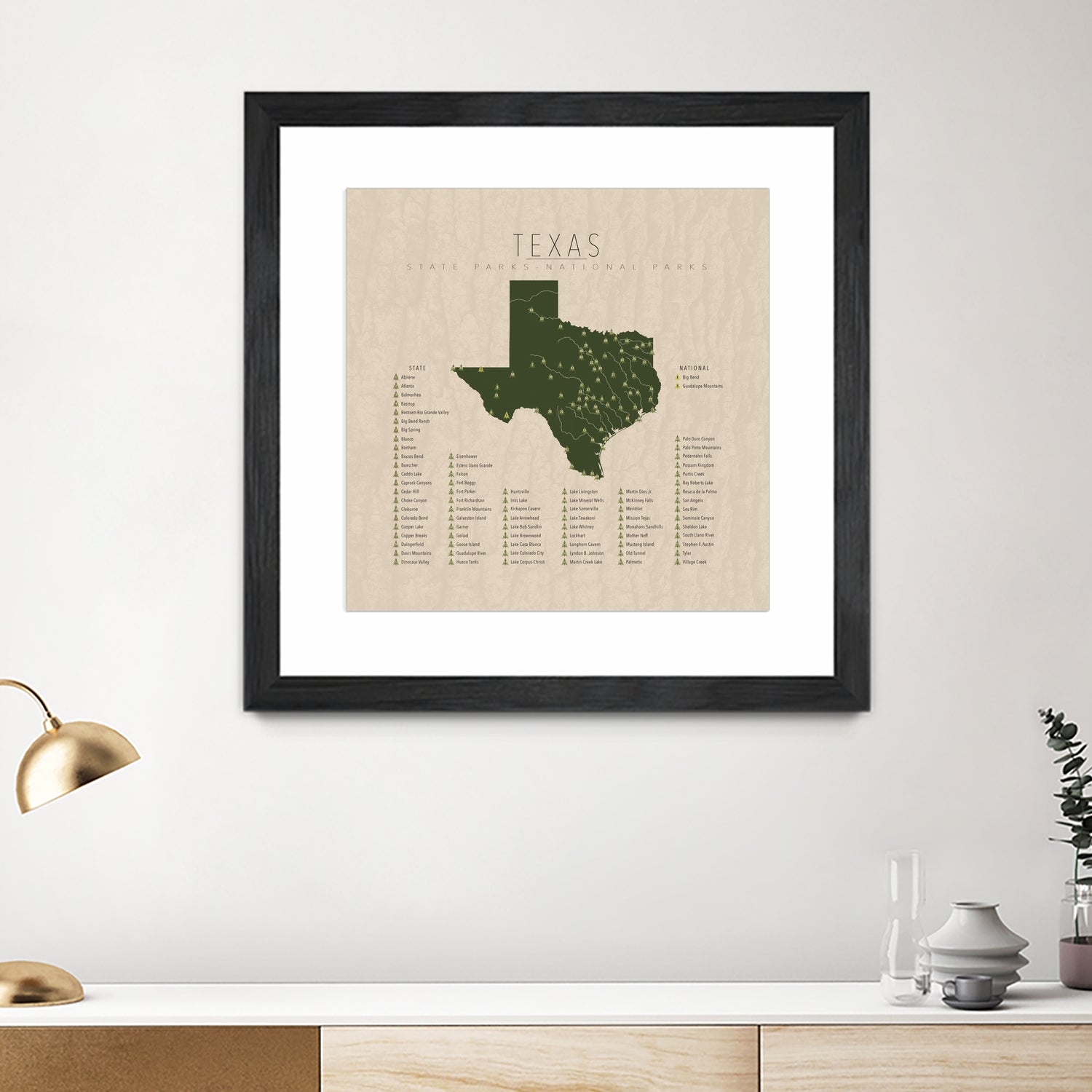 Texas Parks by Finlay McNevin on GIANT ART - green typography