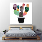 Pretty Cactus by Elisabeth Fredriksson on GIANT ART - blue mixed media