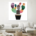 Pretty Cactus by Elisabeth Fredriksson on GIANT ART - blue mixed media