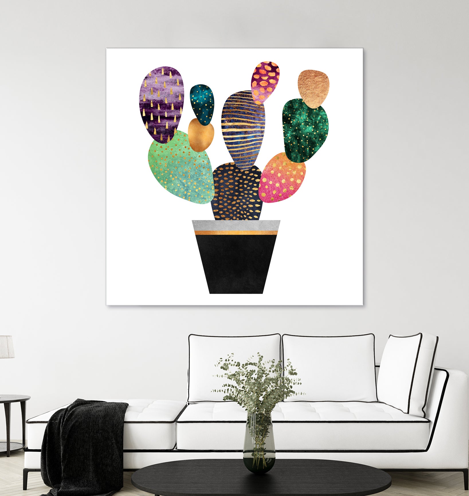 Pretty Cactus by Elisabeth Fredriksson on GIANT ART - blue mixed media