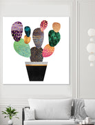 Pretty Cactus by Elisabeth Fredriksson on GIANT ART - blue mixed media