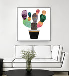 Pretty Cactus by Elisabeth Fredriksson on GIANT ART - blue mixed media