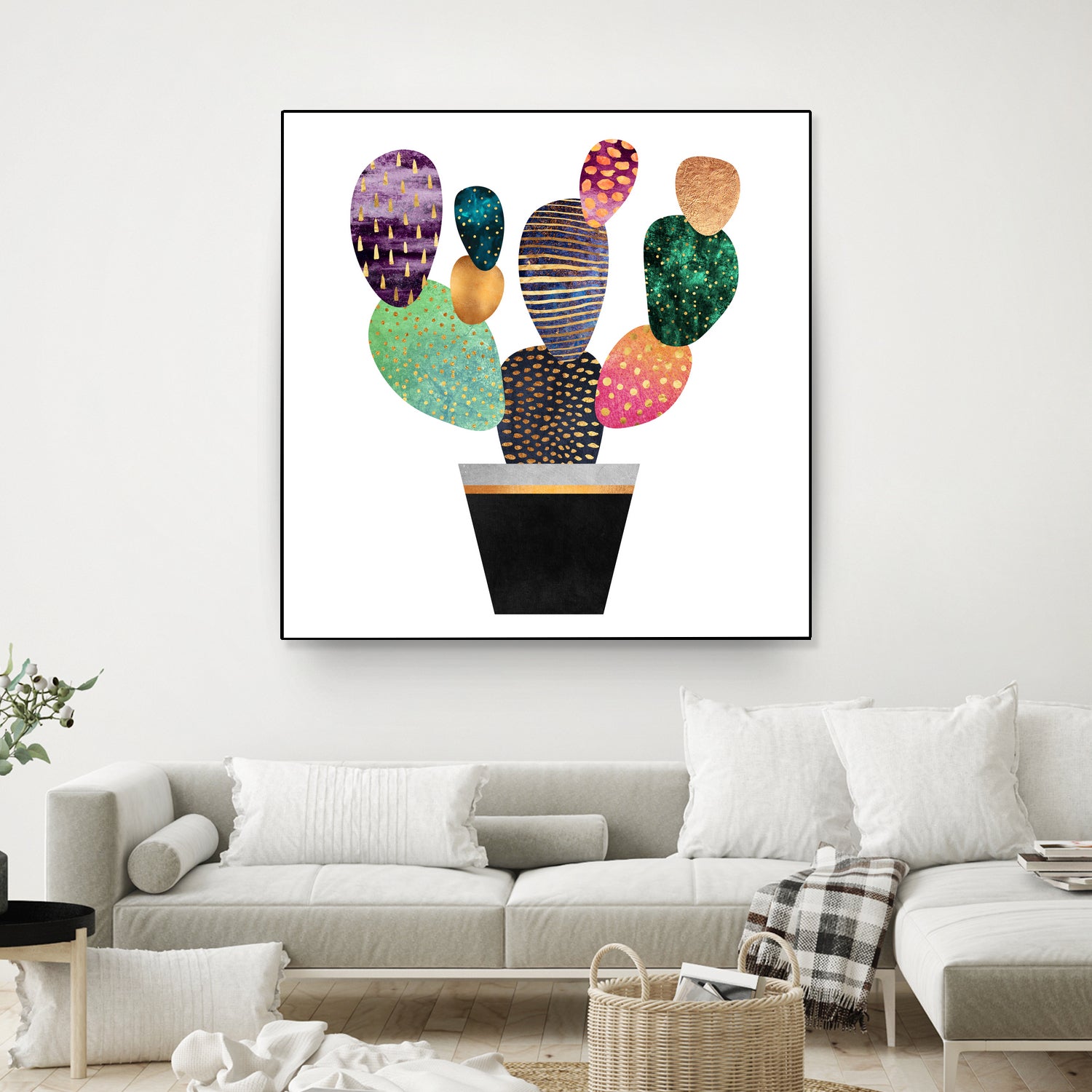 Pretty Cactus by Elisabeth Fredriksson on GIANT ART - blue mixed media