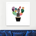 Pretty Cactus by Elisabeth Fredriksson on GIANT ART - blue mixed media