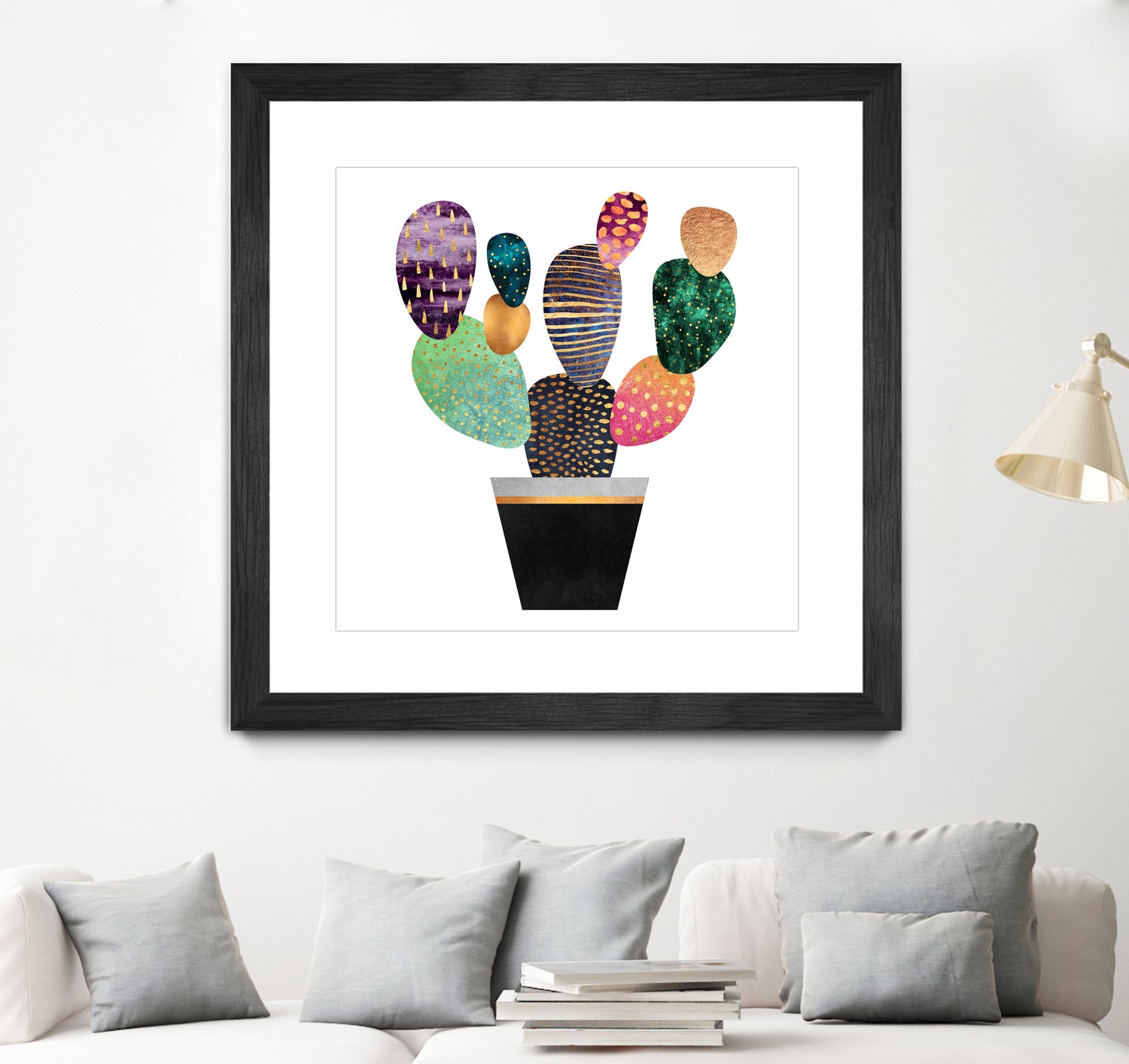 Pretty Cactus by Elisabeth Fredriksson on GIANT ART - blue mixed media