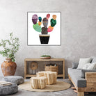 Pretty Cactus by Elisabeth Fredriksson on GIANT ART - blue mixed media