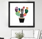 Pretty Cactus by Elisabeth Fredriksson on GIANT ART - blue mixed media