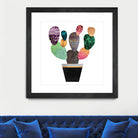 Pretty Cactus by Elisabeth Fredriksson on GIANT ART - blue mixed media