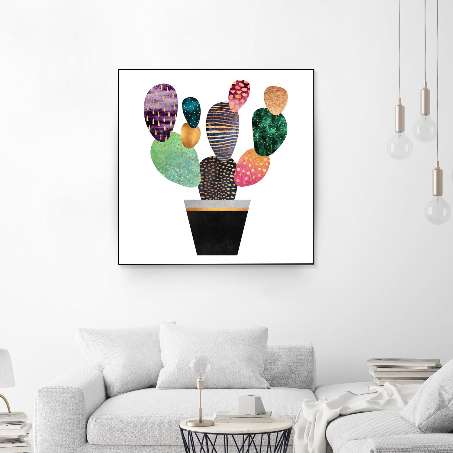 Pretty Cactus by Elisabeth Fredriksson on GIANT ART - blue mixed media