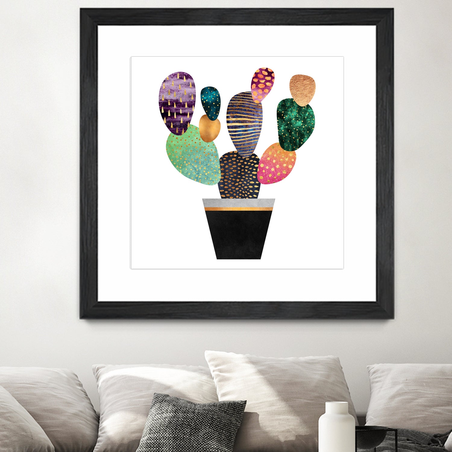 Pretty Cactus by Elisabeth Fredriksson on GIANT ART - blue mixed media