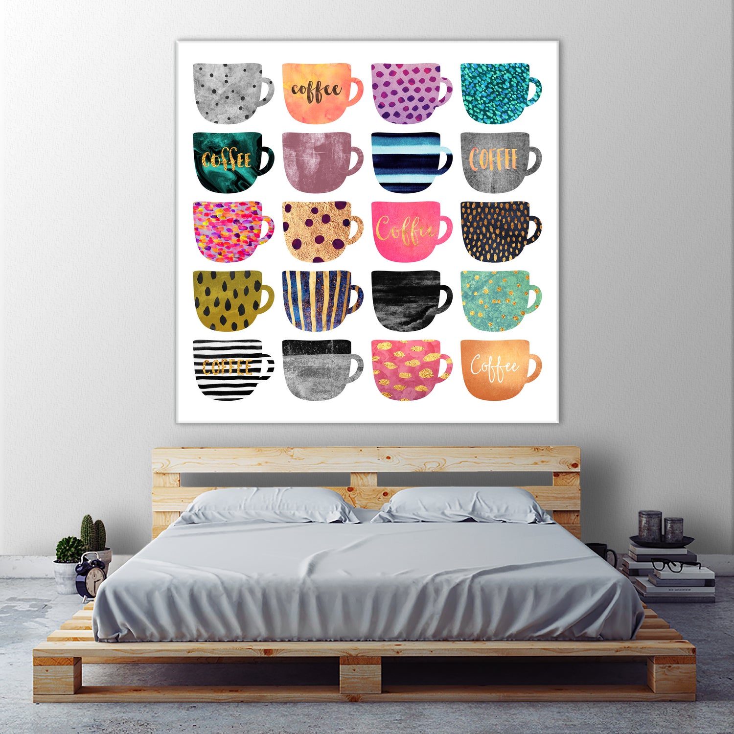 Pretty Coffee Cups by Elisabeth Fredriksson on GIANT ART - pink mixed media