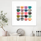 Pretty Coffee Cups by Elisabeth Fredriksson on GIANT ART - pink mixed media