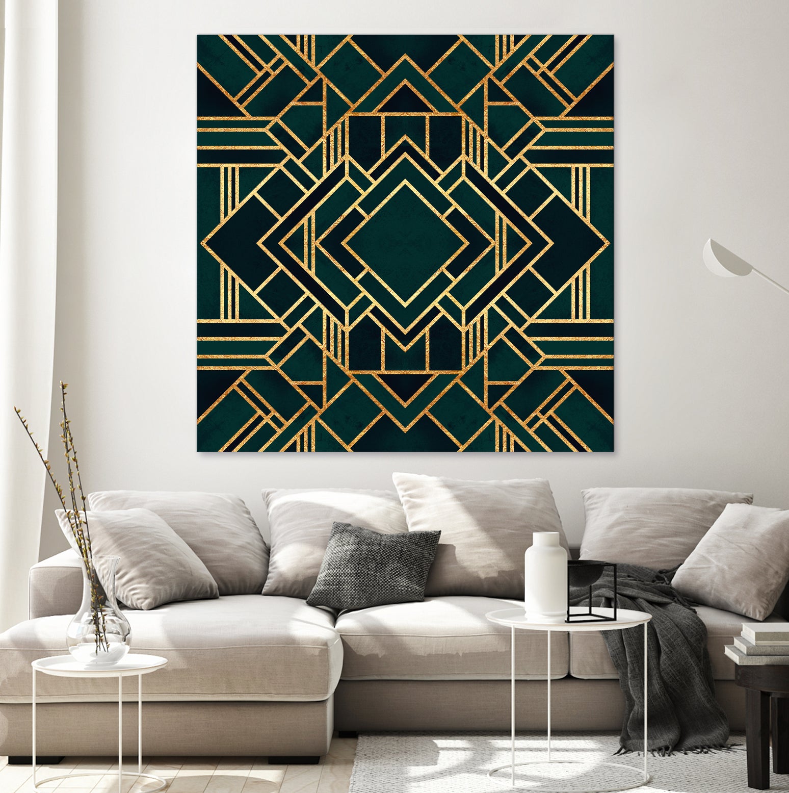 Art Deco 2 by Elisabeth Fredriksson on GIANT ART - green mixed media