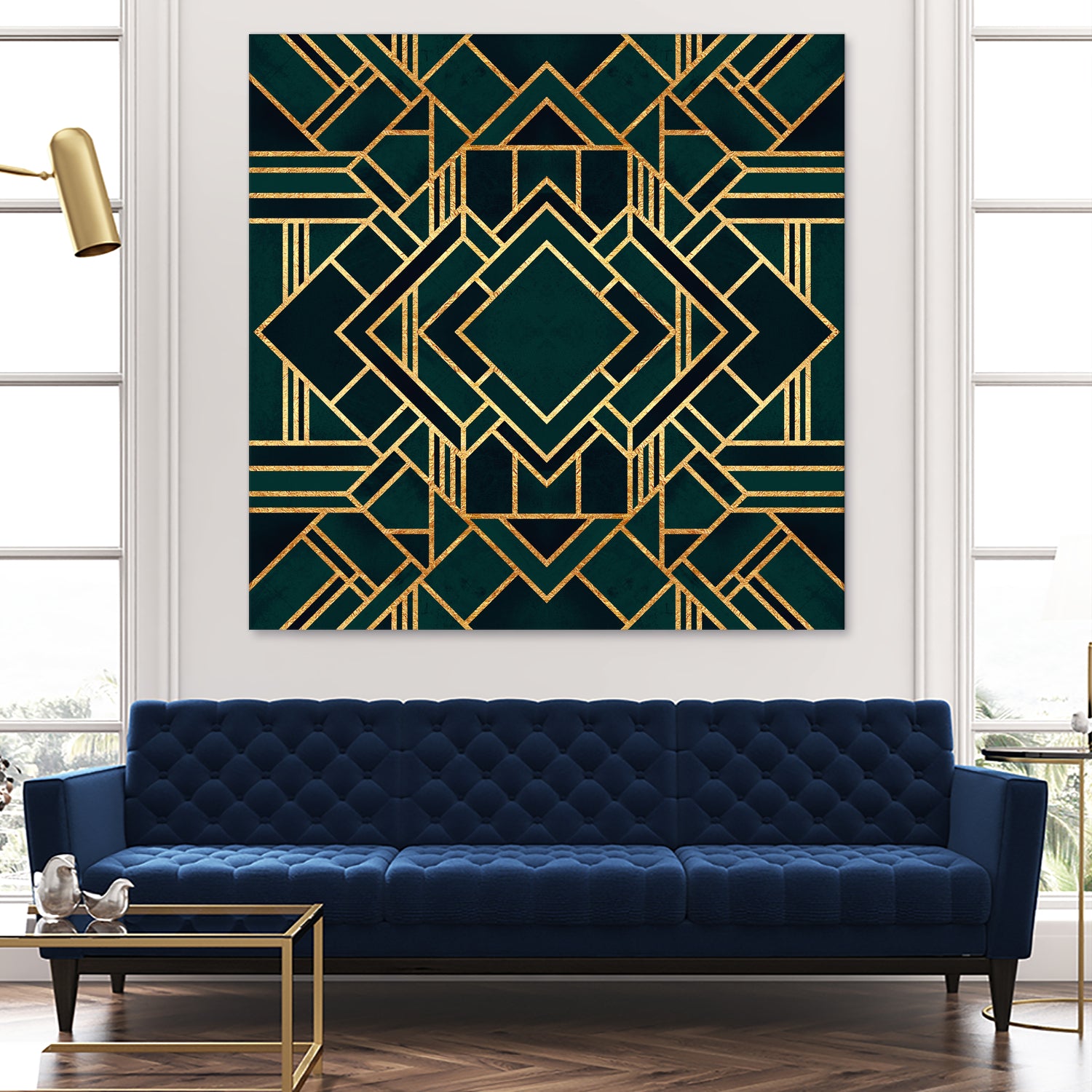 Art Deco 2 by Elisabeth Fredriksson on GIANT ART - green mixed media