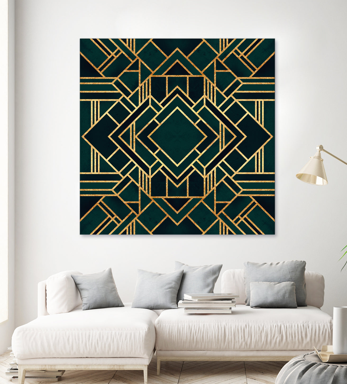 Art Deco 2 by Elisabeth Fredriksson on GIANT ART - green mixed media