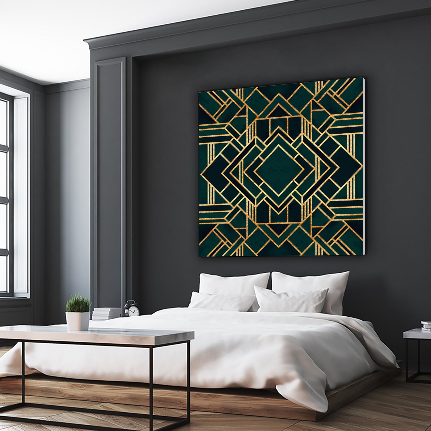 Art Deco 2 by Elisabeth Fredriksson on GIANT ART - green mixed media