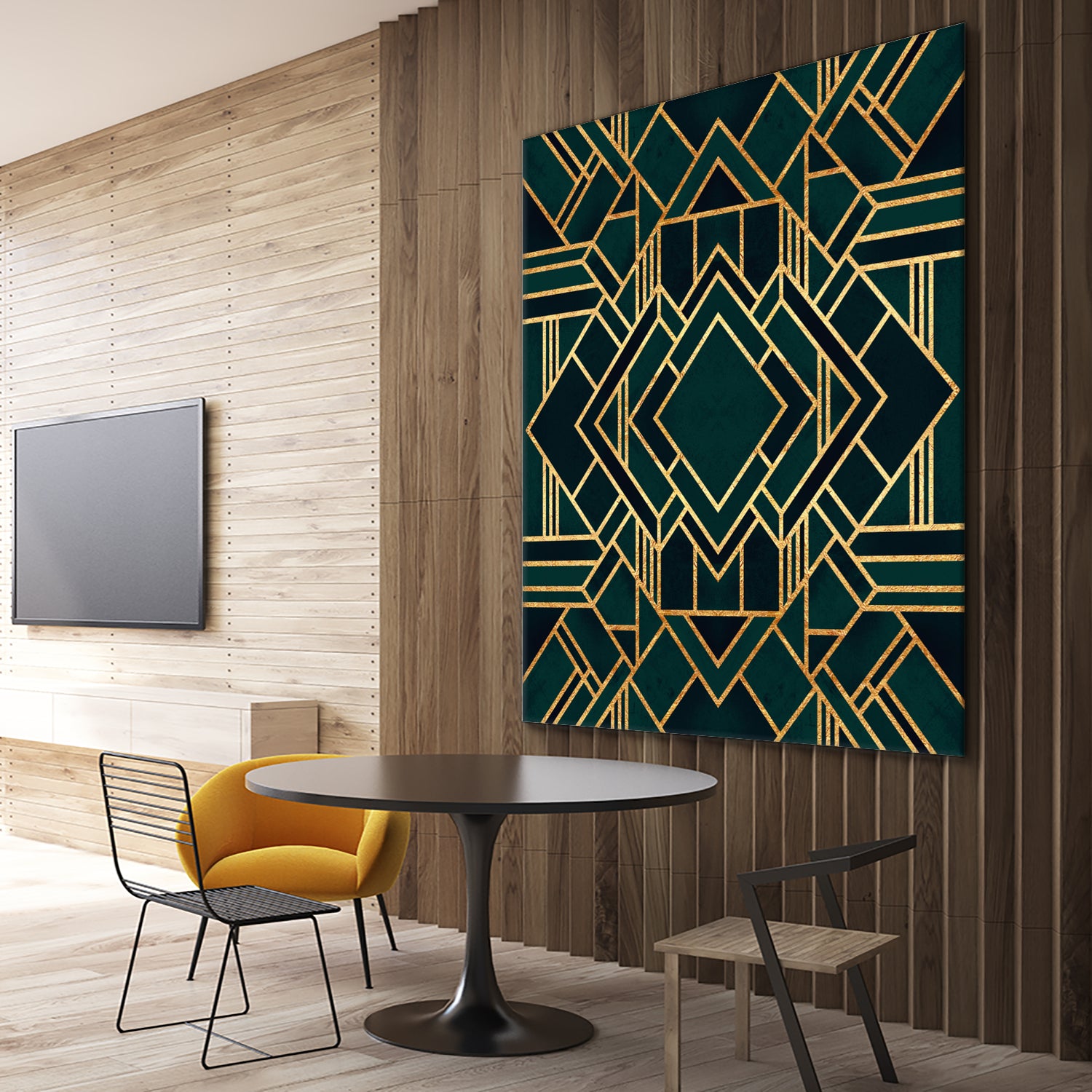 Art Deco 2 by Elisabeth Fredriksson on GIANT ART - green mixed media