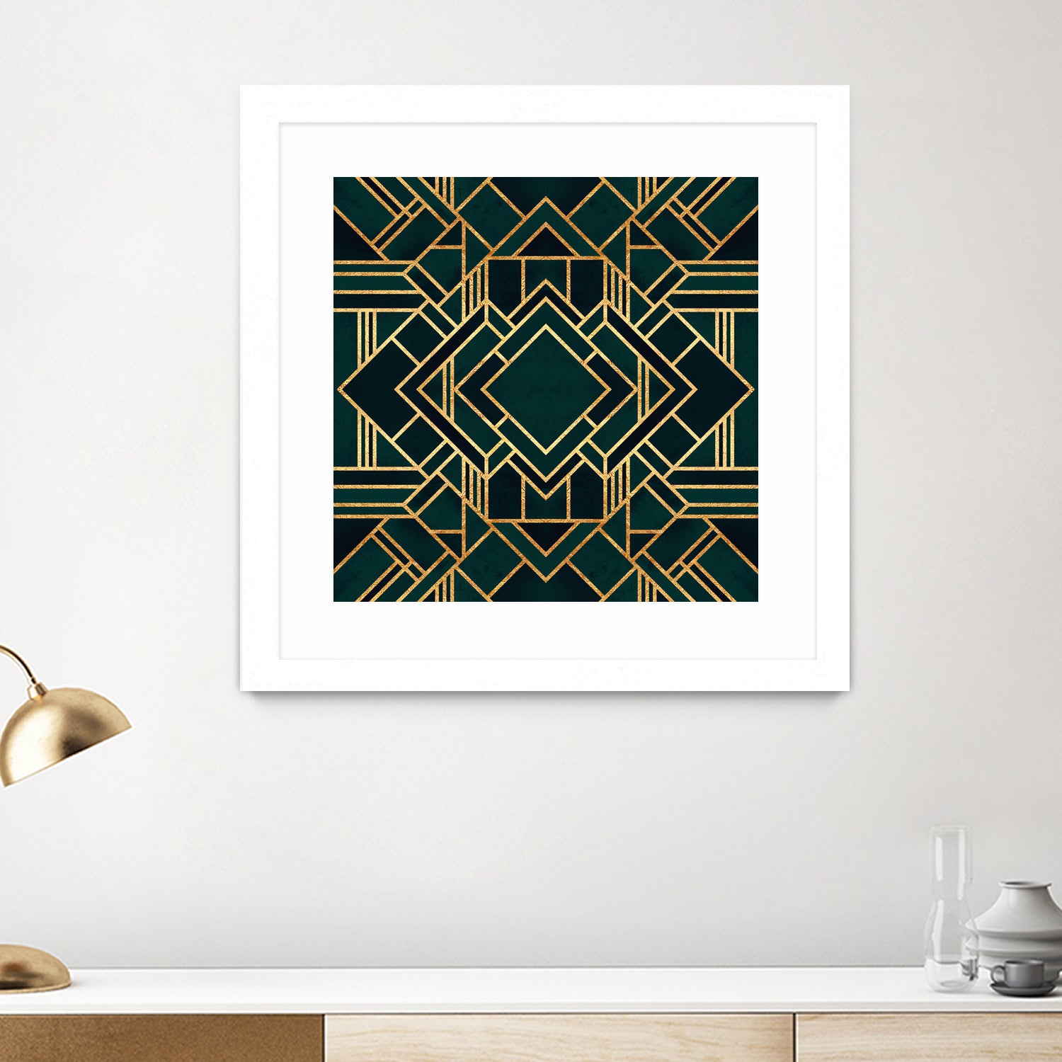 Art Deco 2 by Elisabeth Fredriksson on GIANT ART - green mixed media