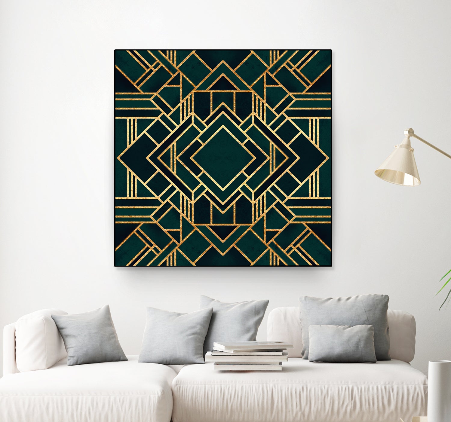 Art Deco 2 by Elisabeth Fredriksson on GIANT ART - green mixed media