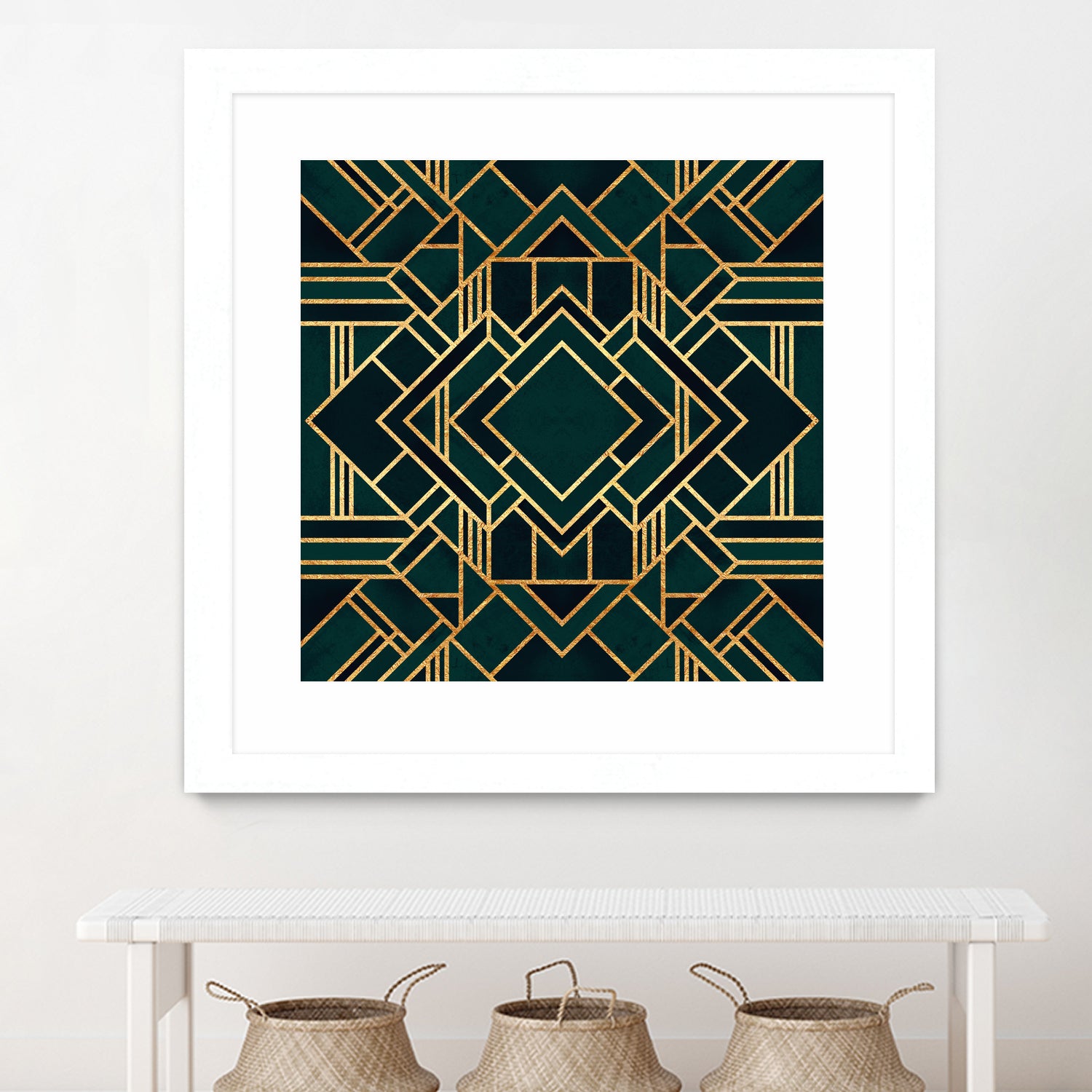 Art Deco 2 by Elisabeth Fredriksson on GIANT ART - green mixed media