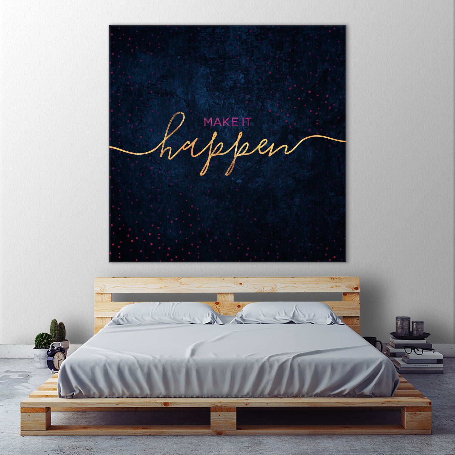 Make it happen / 2 by Elisabeth Fredriksson on GIANT ART - blue typography