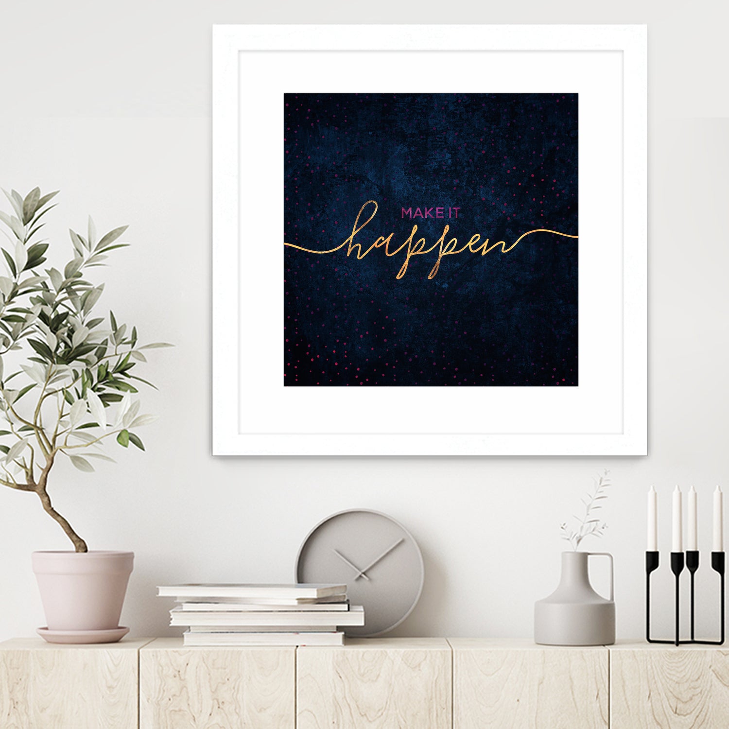 Make it happen / 2 by Elisabeth Fredriksson on GIANT ART - blue typography