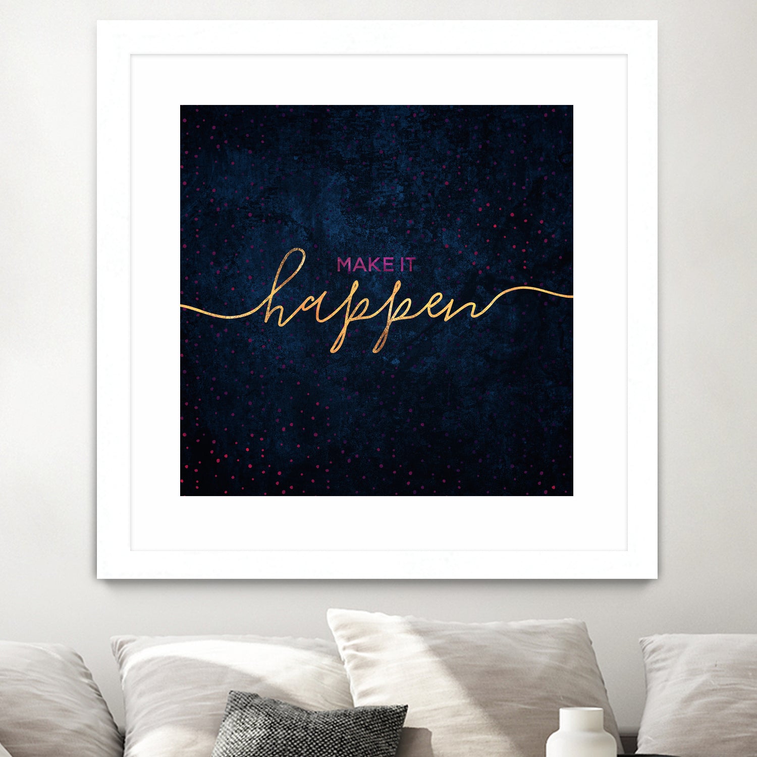 Make it happen / 2 by Elisabeth Fredriksson on GIANT ART - blue typography