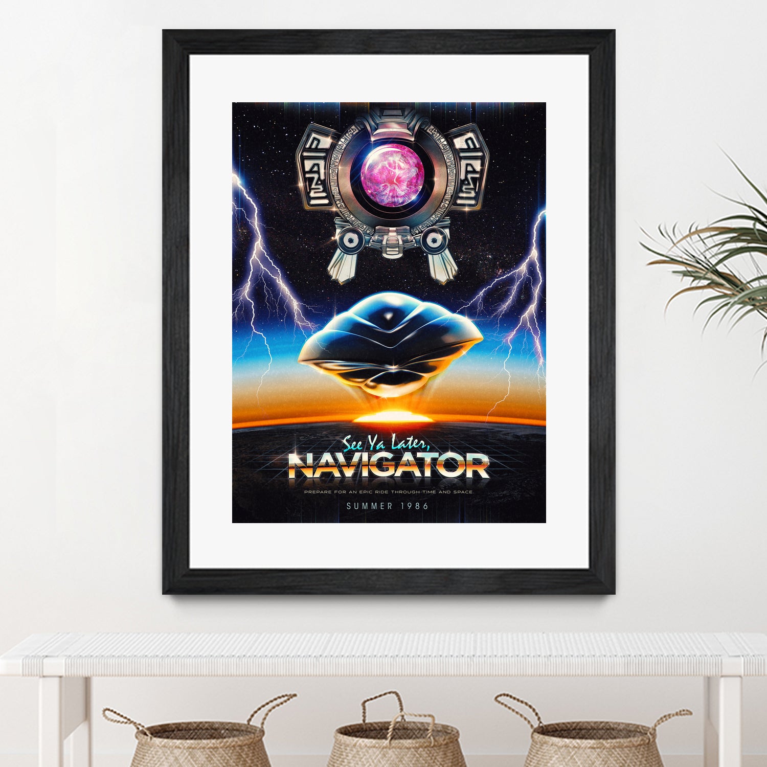 Flight of the Navigator Inspired Retro Poster by Barrett Biggers on GIANT ART - black vector illustration