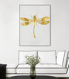 Golden Dragonfly by Patrycja Polechonska on GIANT ART - gray mixed media