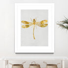 Golden Dragonfly by Patrycja Polechonska on GIANT ART - gray mixed media