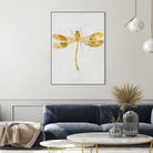 Golden Dragonfly by Patrycja Polechonska on GIANT ART - gray mixed media