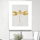 Golden Dragonfly by Patrycja Polechonska on GIANT ART - gray mixed media