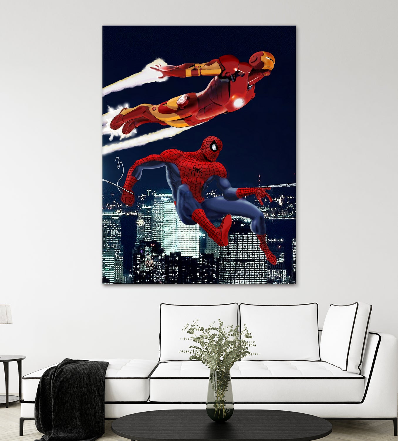 Marvel: Spider-Man and Iron Man by Dan Avenell on GIANT ART - black digital drawing