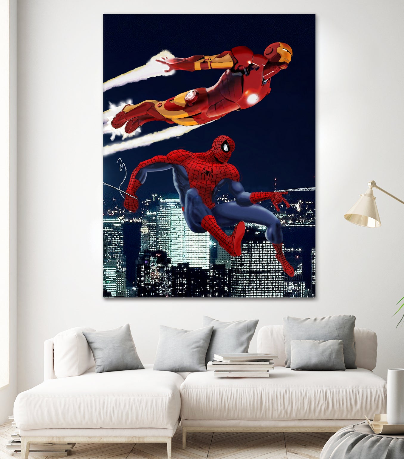 Marvel: Spider-Man and Iron Man by Dan Avenell on GIANT ART - black digital drawing