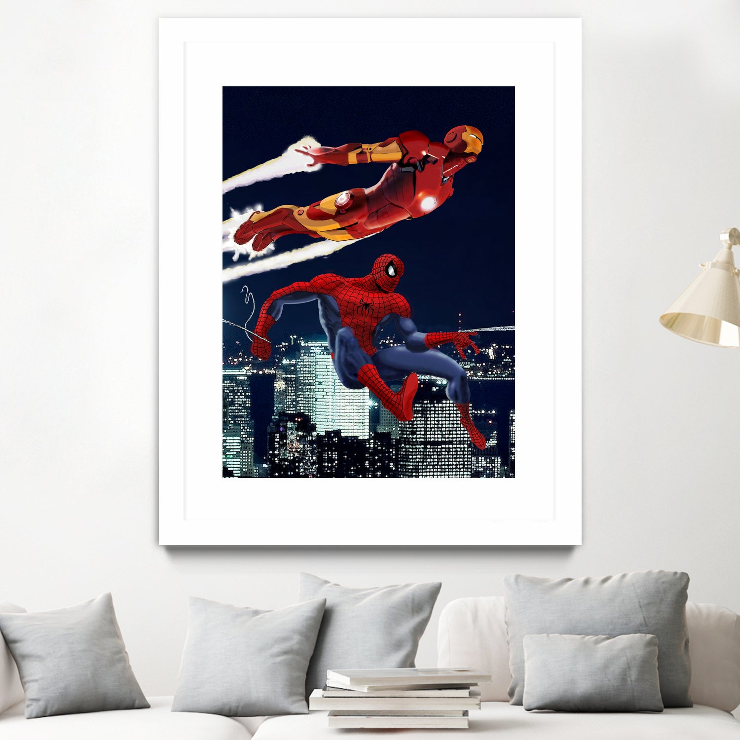 Marvel: Spider-Man and Iron Man by Dan Avenell on GIANT ART - black digital drawing