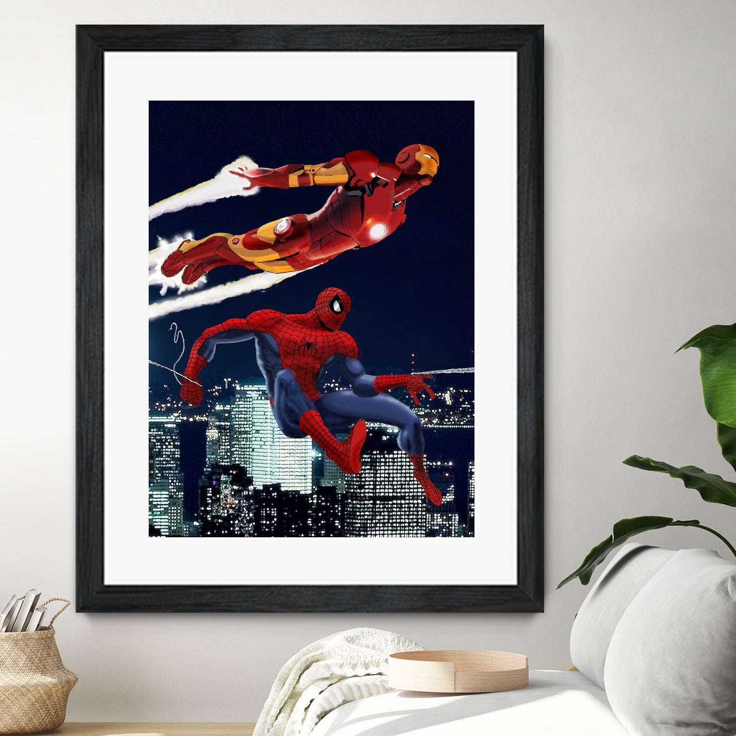 Marvel: Spider-Man and Iron Man by Dan Avenell on GIANT ART - black digital drawing