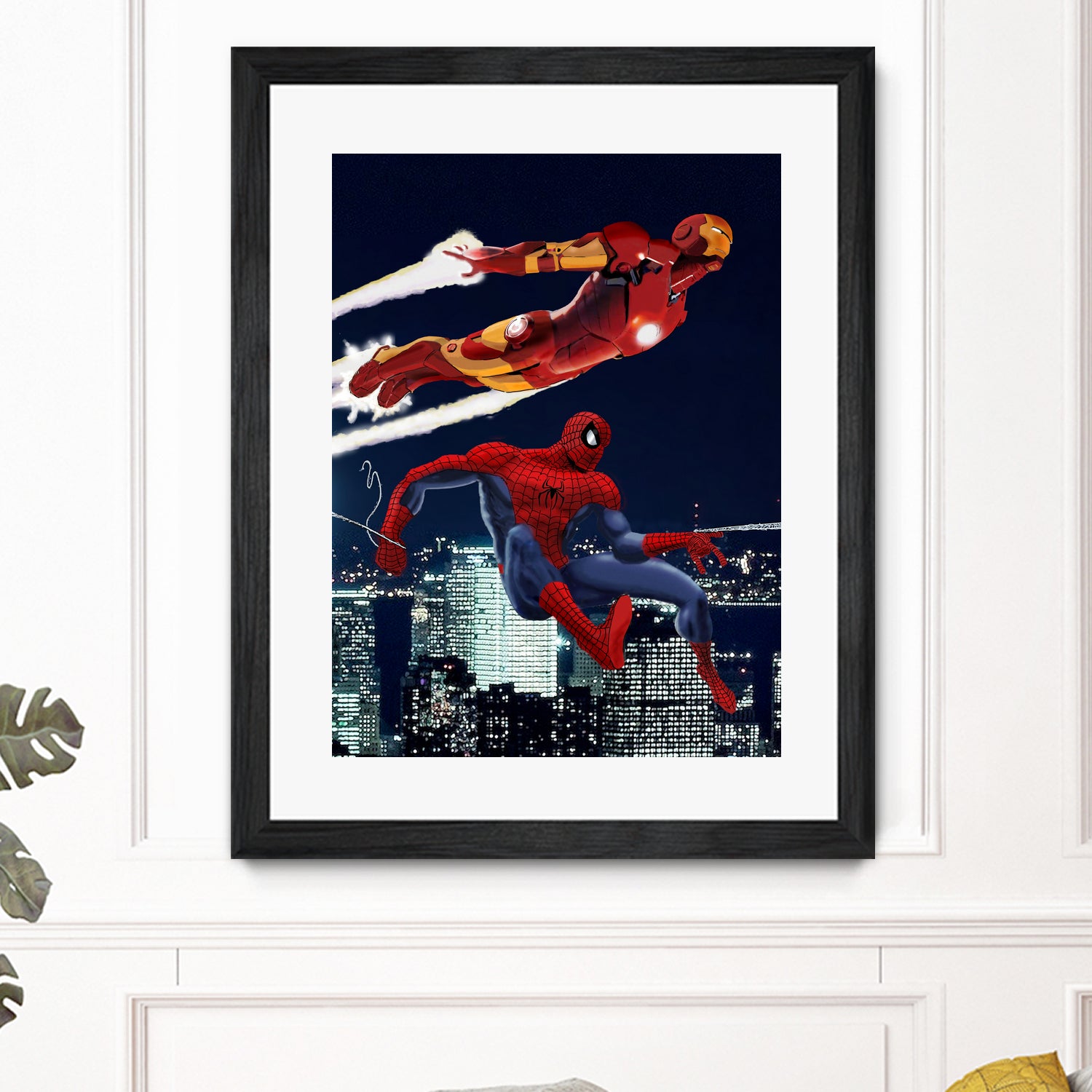 Marvel: Spider-Man and Iron Man by Dan Avenell on GIANT ART - black digital drawing