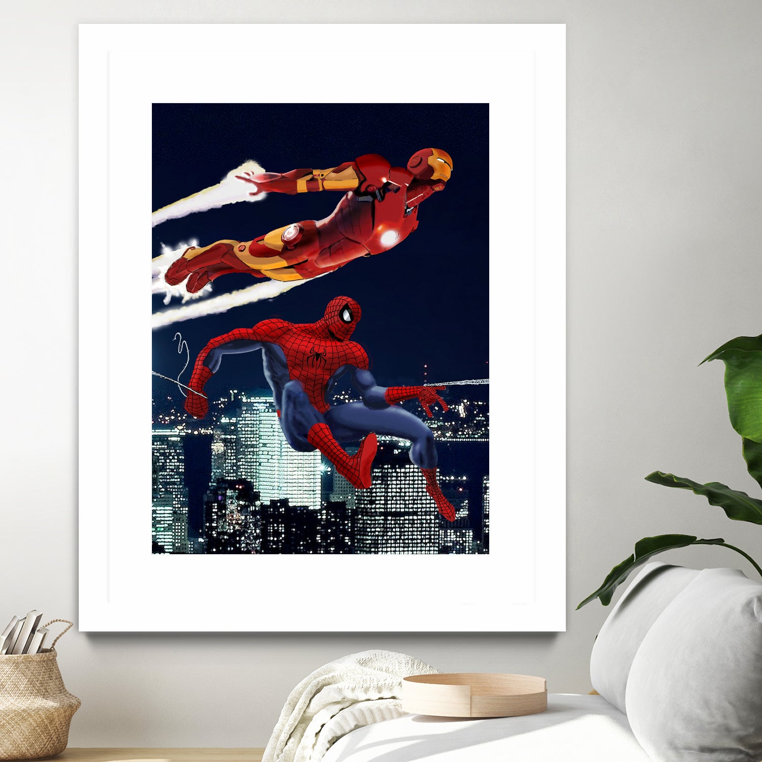 Marvel: Spider-Man and Iron Man by Dan Avenell on GIANT ART - black digital drawing