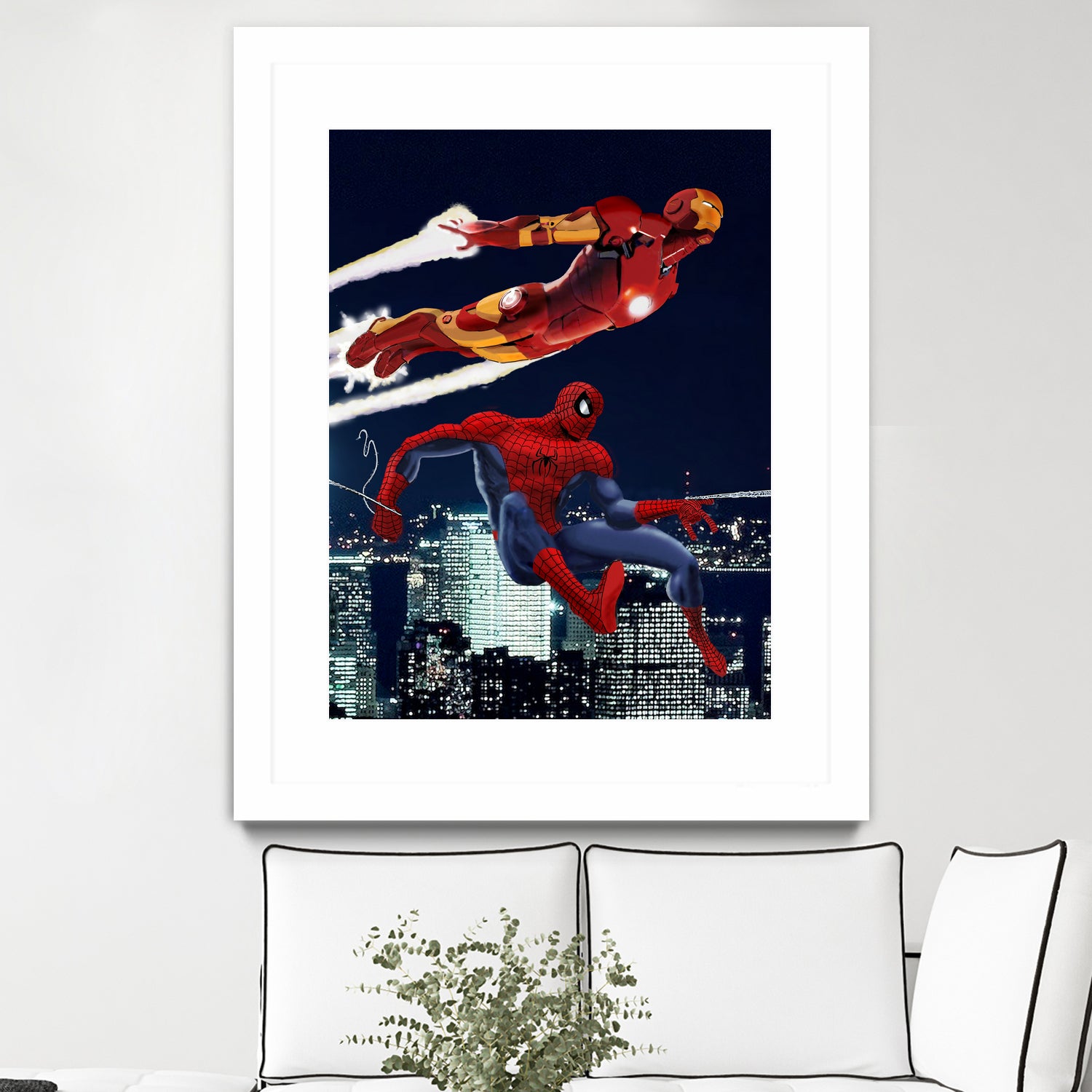 Marvel: Spider-Man and Iron Man by Dan Avenell on GIANT ART - black digital drawing