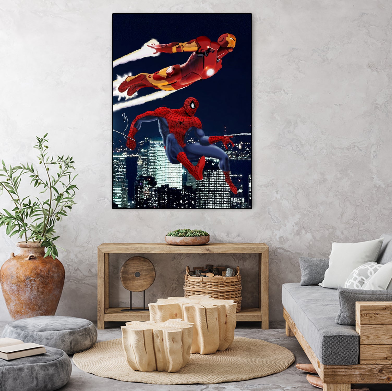 Marvel: Spider-Man and Iron Man by Dan Avenell on GIANT ART - black digital drawing