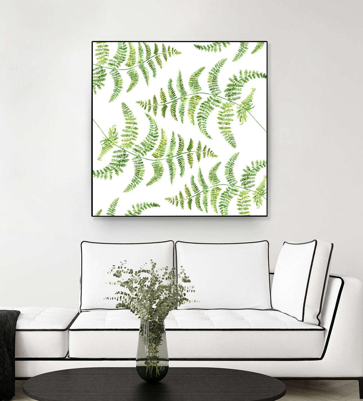 Fern pattern by Polina Ganzina on GIANT ART - white mixed media