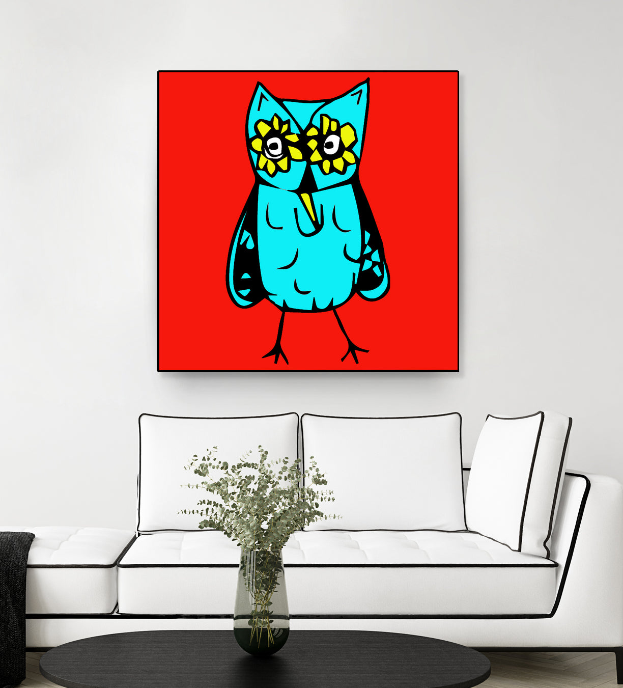 Rebel Owl by Tina Franco on GIANT ART - red digital drawing