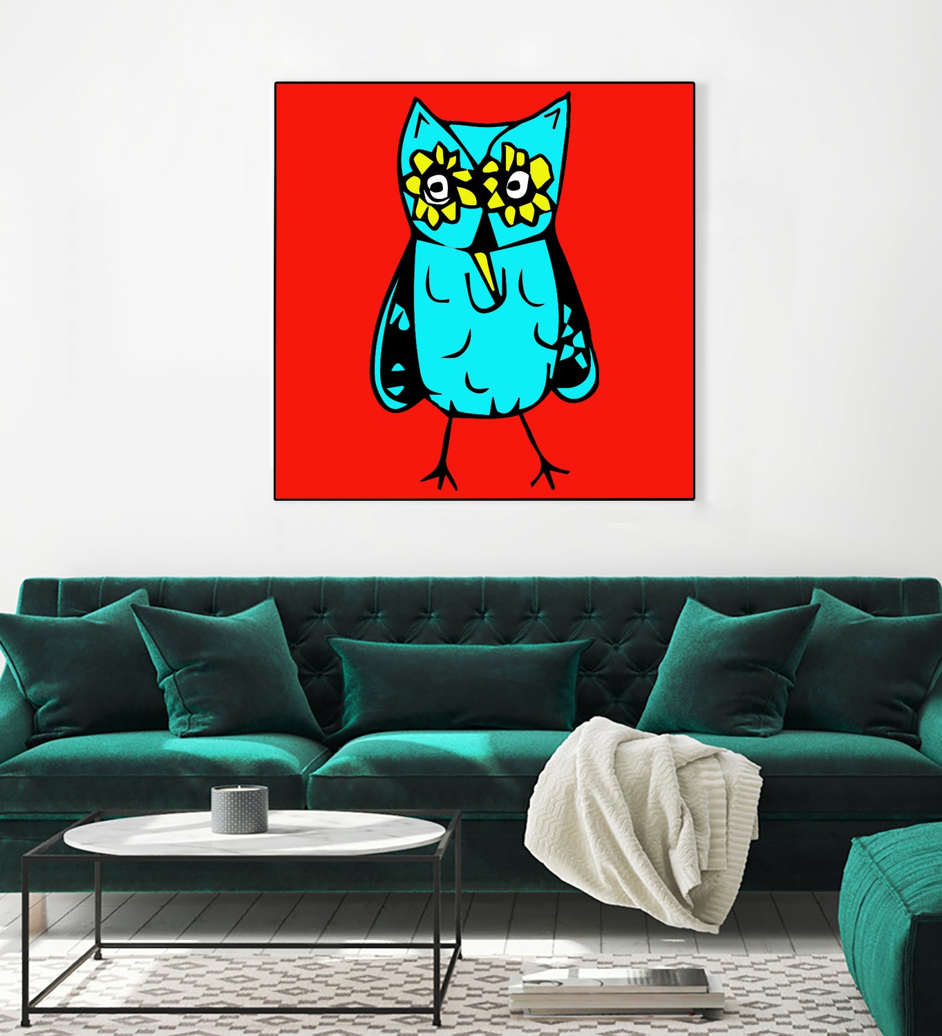 Rebel Owl by Tina Franco on GIANT ART - red digital drawing