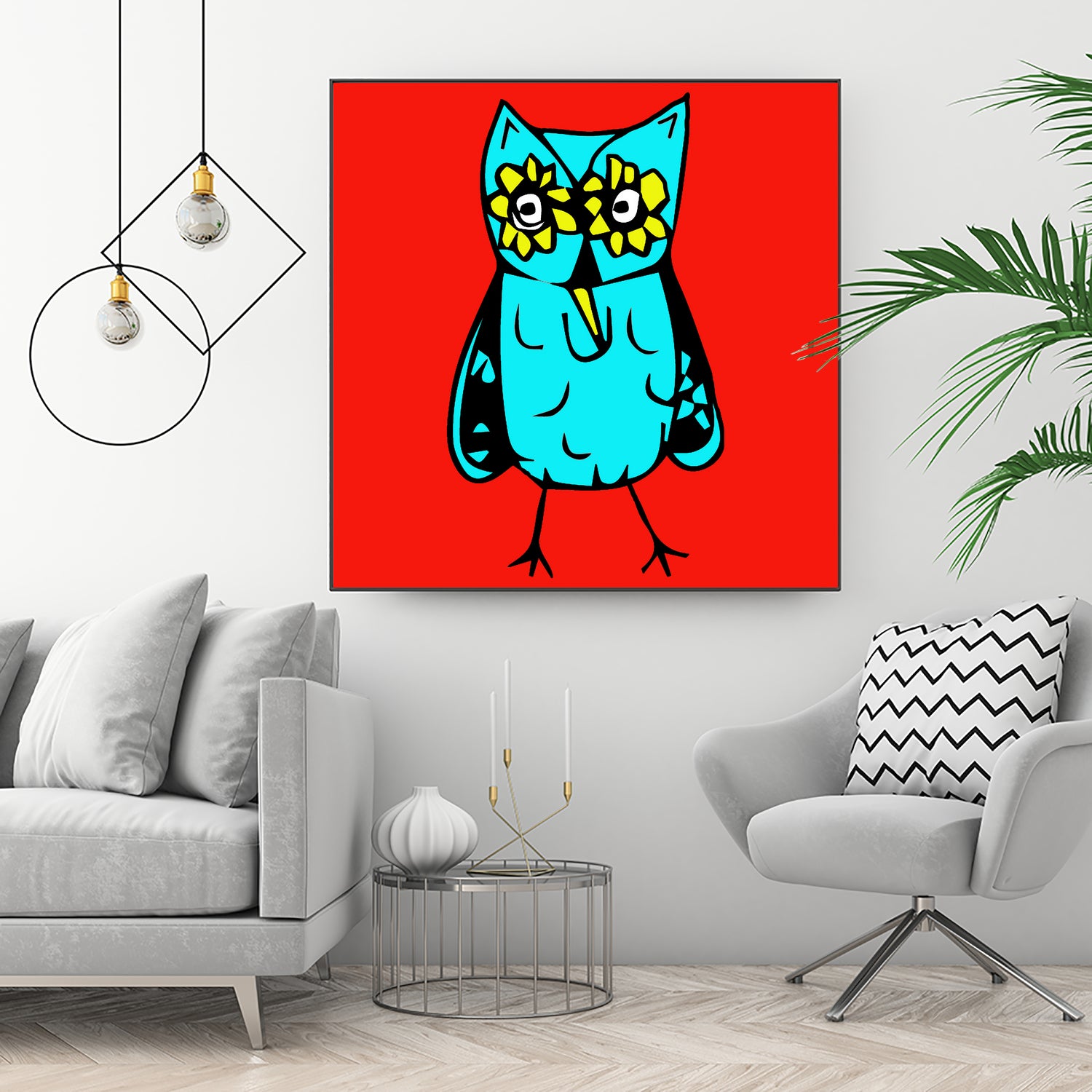 Rebel Owl by Tina Franco on GIANT ART - red digital drawing