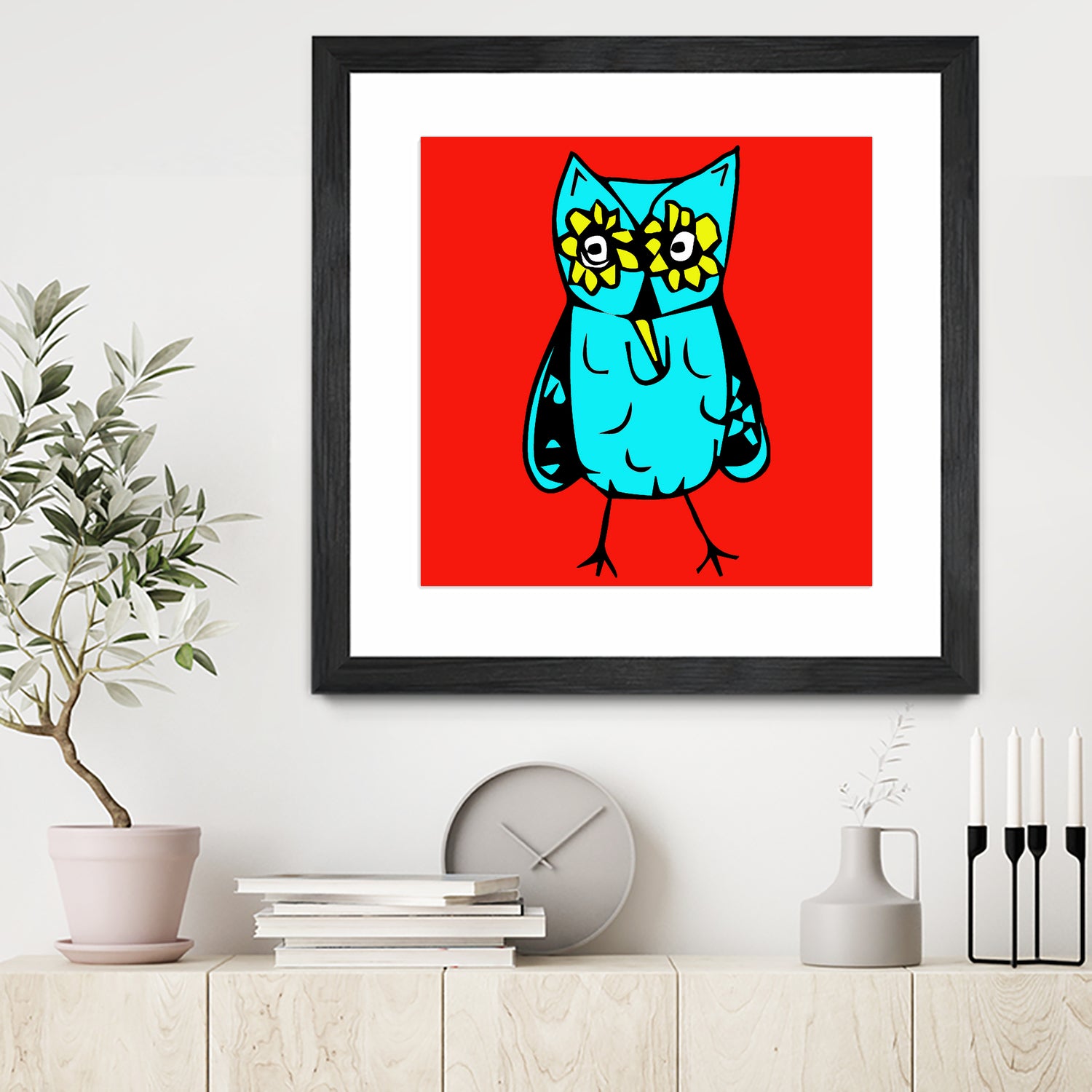 Rebel Owl by Tina Franco on GIANT ART - red digital drawing