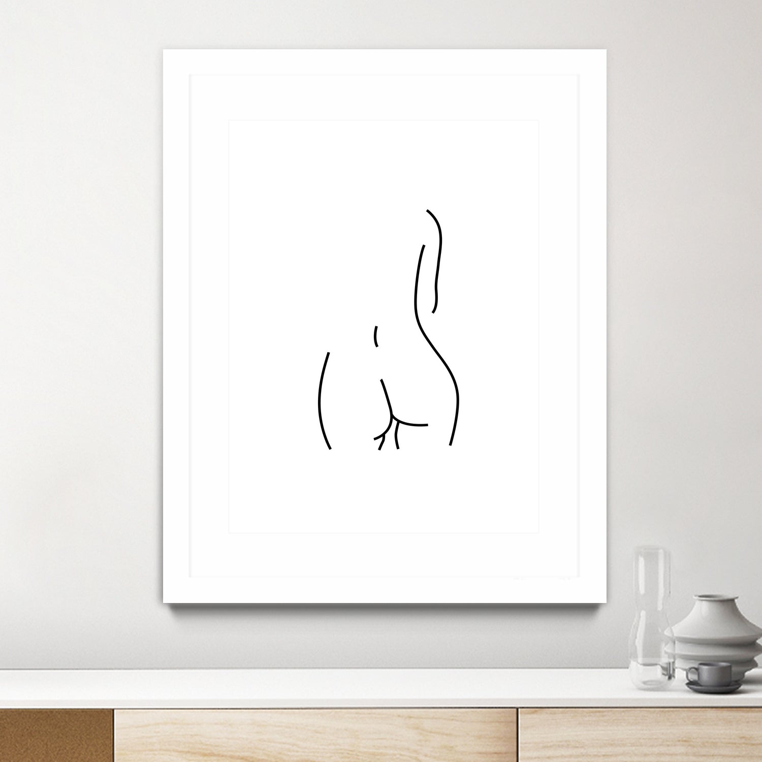 DERRIERE nude line art by Karli Florence on GIANT ART - white digital drawing